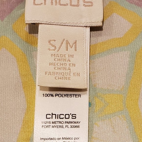 Chico's Abstract Print multi color Poncho - Picture 7 of 9